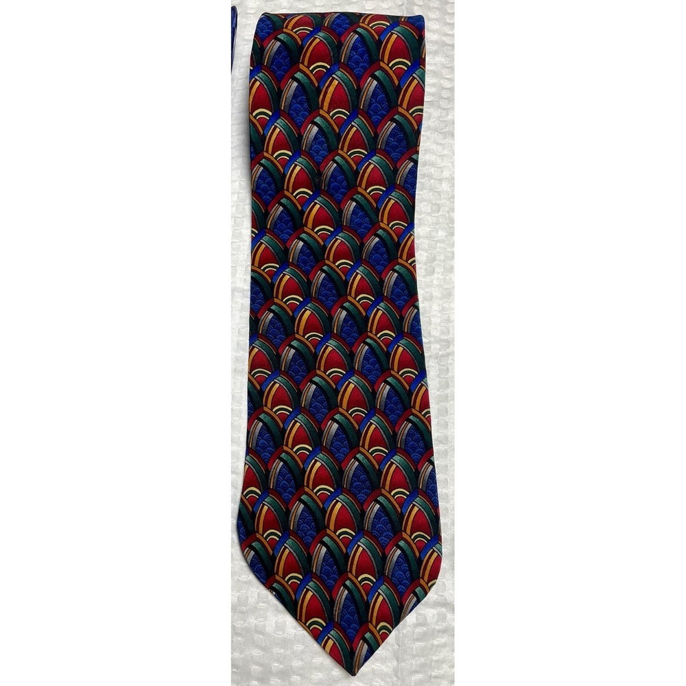 Vintage Jerry Garcia Men's Tie Grateful Dead No Title Abstract Blue Red Gold